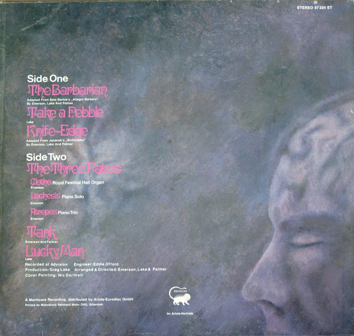 High Resolution Photo elp emerson lake palmer self-titled germany 